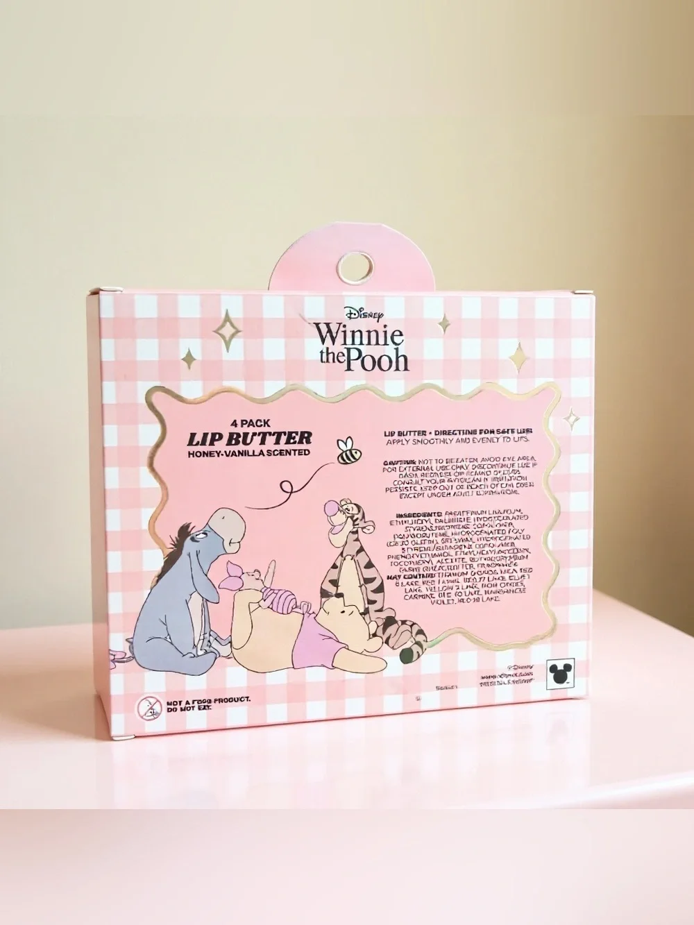 Disney Winnie the Pooh 4PC Lip Butter Set Honey Vanilla Scented Bee Charm NWT